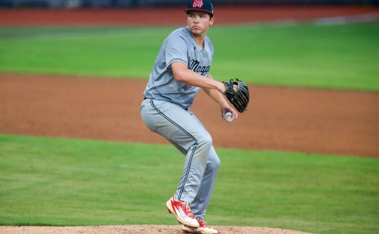 Morgan County’s Caylem Richardson had an outstanding postseason on the mound, striking out 25 batters over 24 1/3 innings while allowing just four hits and four runs. LANCE McCURLEY/Staff