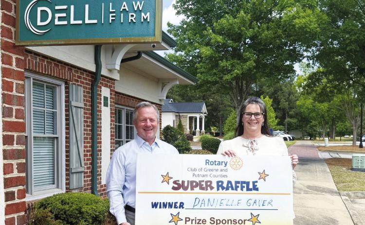 Rotarian and prize sponsor Jay Dell, and prize winner Danielle Gaver. CONTRIBUTED