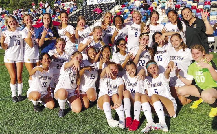 Lake Oconee Academy girls soccer team improved to 11-6-1 after winning its Elite 8 match 2-1. They move on to face Towns County in the Final 4. CONTRIBUTED