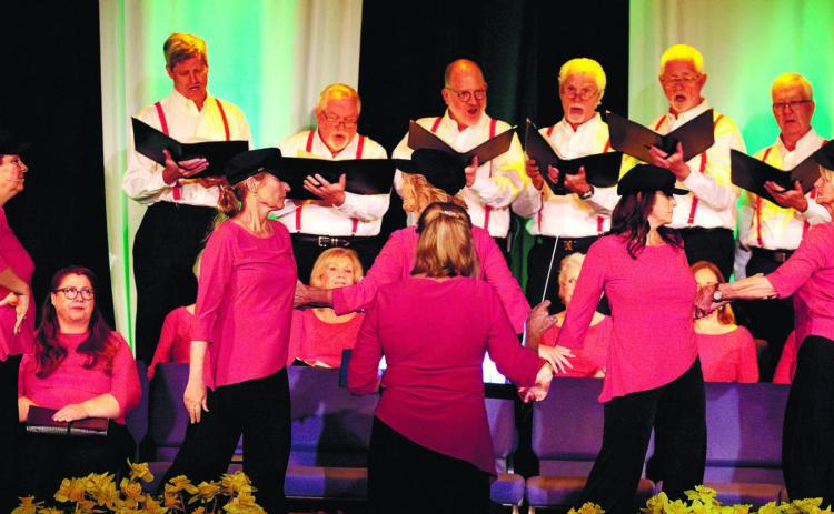 The Lake Country Chorus performed for the first time at Festival Hall in Greensboro.