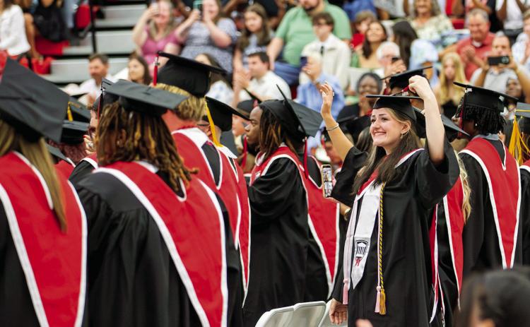 Morgan County High School held its Class of 2026 commencement ceremony in the competition gym on May 22, as inclement weather took place.