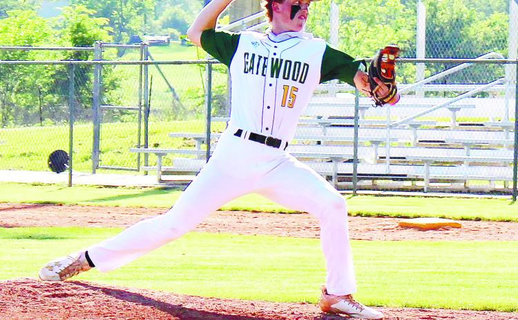 Lawson Wooten (15) had a strong showing on the mound for the Gators in a win last Thursday over the visiting Briarwood Buccaneers. TREY NORRIS/Staff