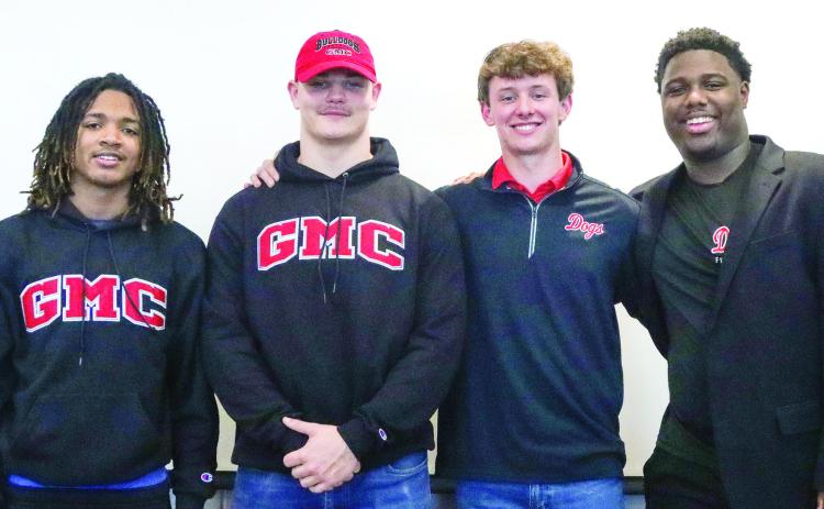 (From L to R): Trevon Rhodes, Landen Vickers, Talan Fuller, and Antavious Elder all signed letters of intent last week. LANCE MCCURLEY/Staff