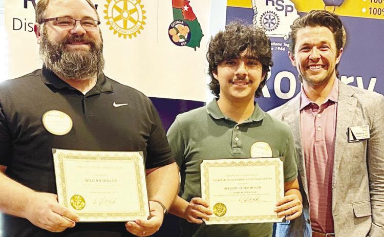 From L-R: William Bollen, Javier Medina Rivera, and Rotarian Dr. Tyler Franks. CONTRIBUTED